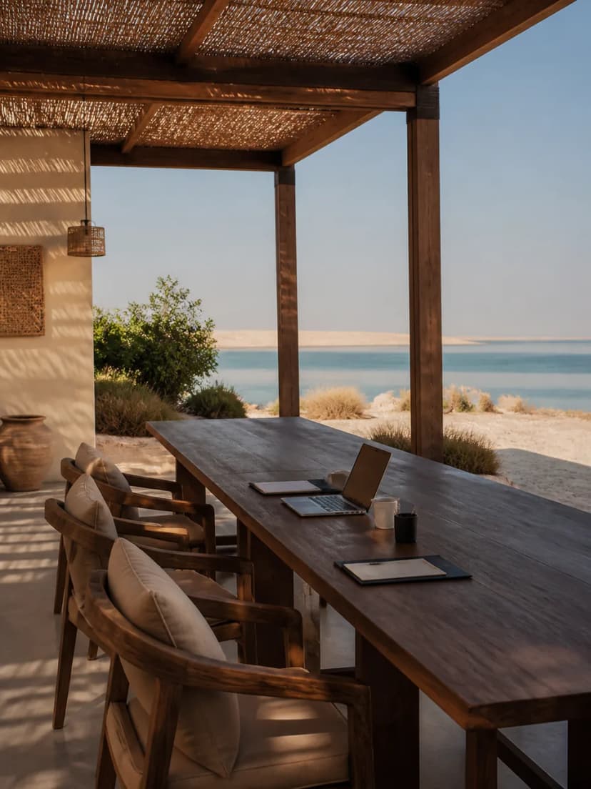 Quiet contemporary resort in Qatar suitable for a corporate retreat.