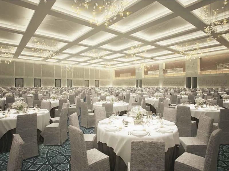 Convention ballroom prepared for a business event at Sofitel Riyadh Hotel & Convention Centre.