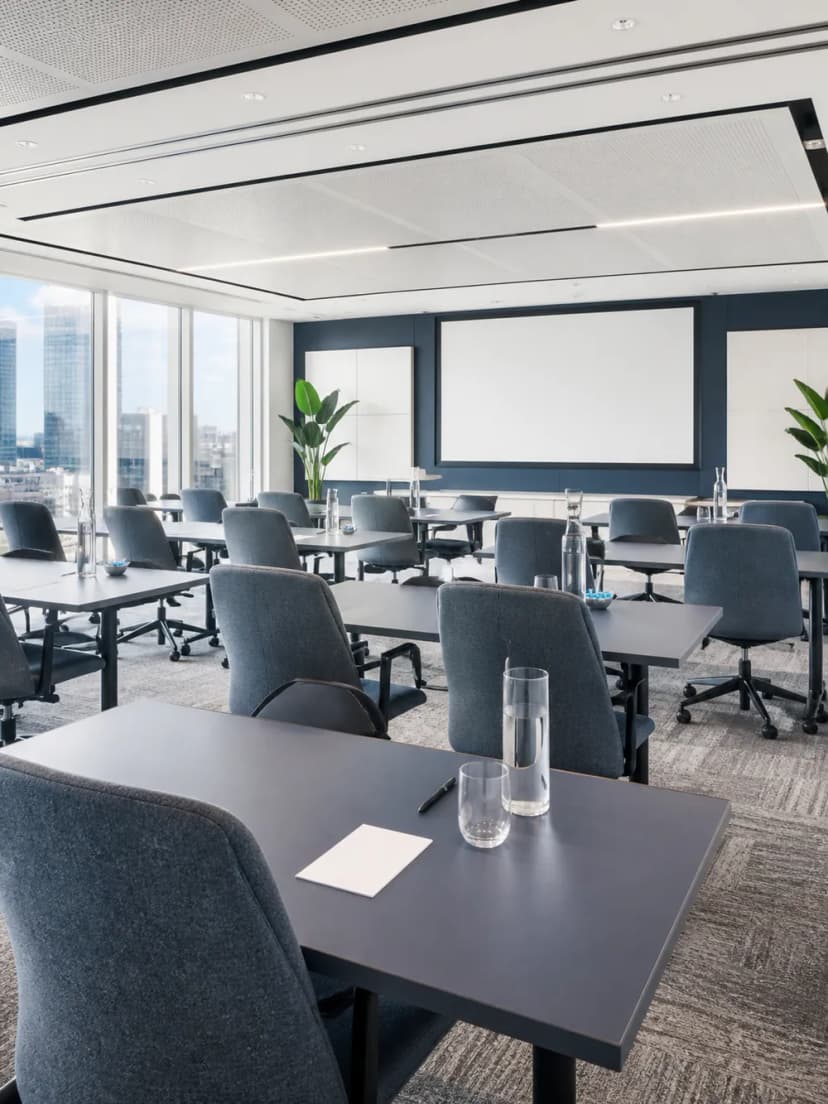 Bright flexible training room in a modern UK business venue.
