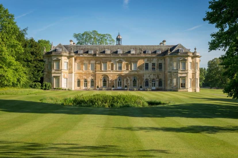 Down Hall country house and gardens in the English countryside.