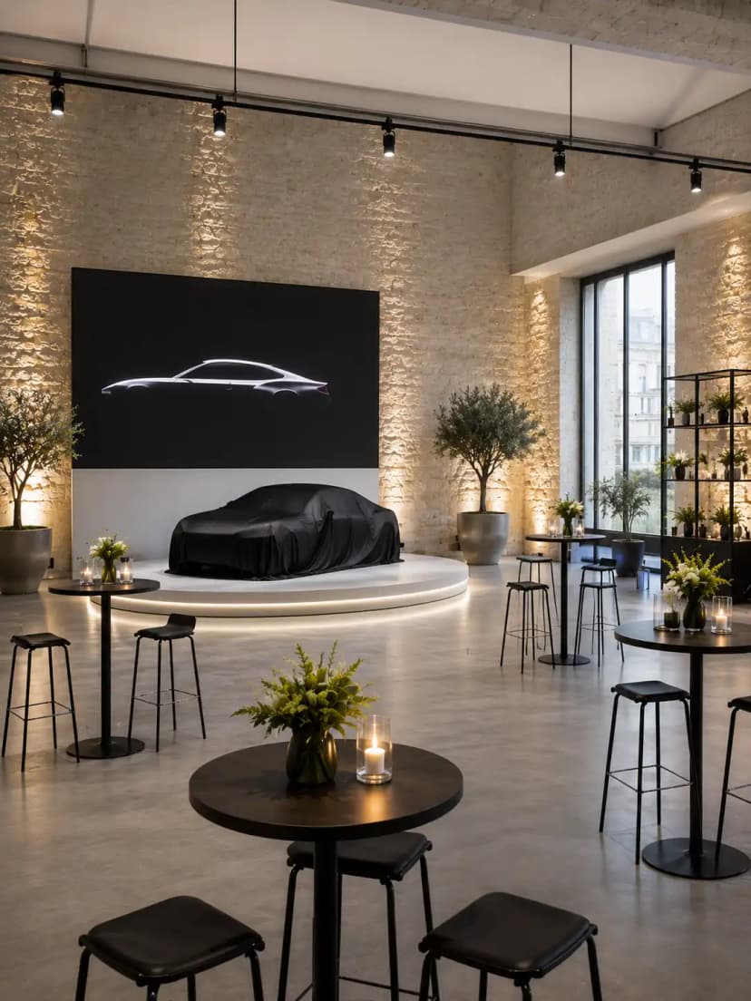 Lieu de lancement de produit dans un espace événementiel design